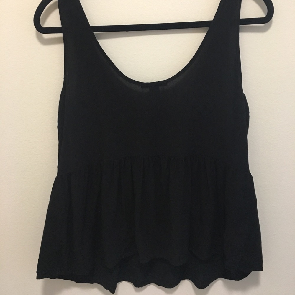 F21 - Black Peplum Crop Top, size M